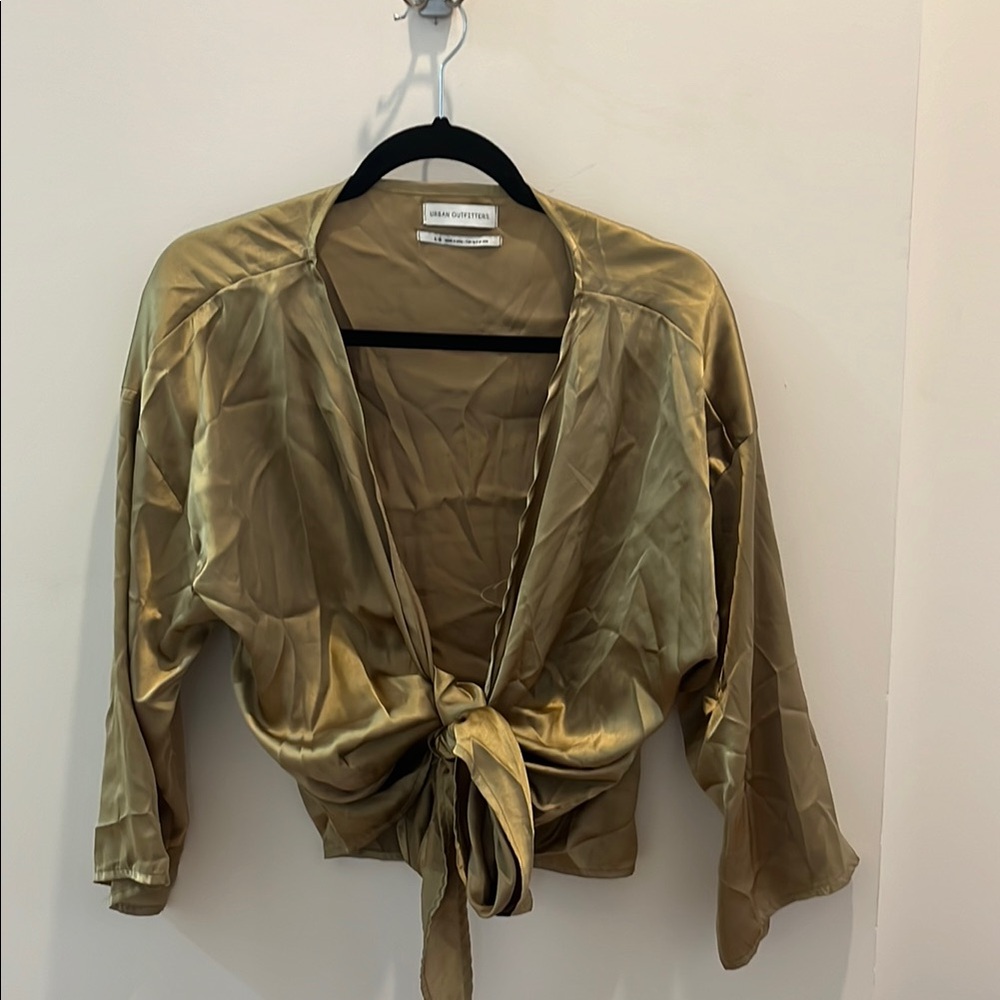 Silk Olive Colored Blouse